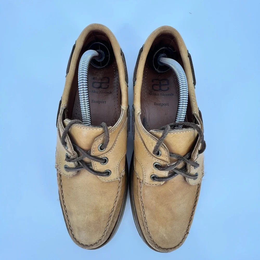 Allen Edmonds Eastport Brown Leather Boat Shoes Men's‎ 9.5 D